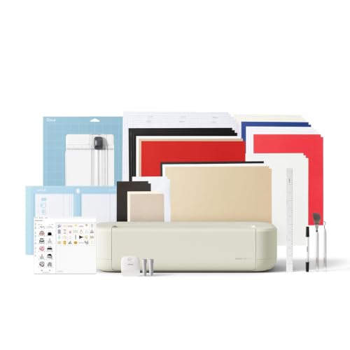 Image of Cricut Explore 5 Essential Bundle + Digital Content Smart Cutting Machine - perfect for projects like custom vinyl decals, T-shirts, full-color stickers, cards, and more.