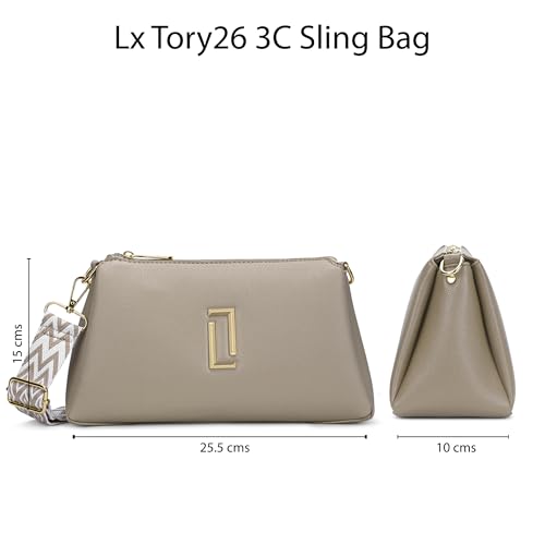 Image of Lavie Luxe Women's Tory26 3-Compartment Crossbody Sling Bag | Ladies Purse Handbag | Gift for Women