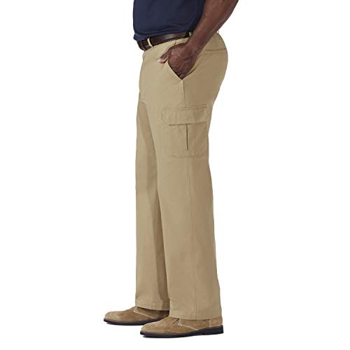Haggar Men's Comfort Stretch Classic Fit Flat Front Cargo Pant - Regular and Big & Tall Sizes2