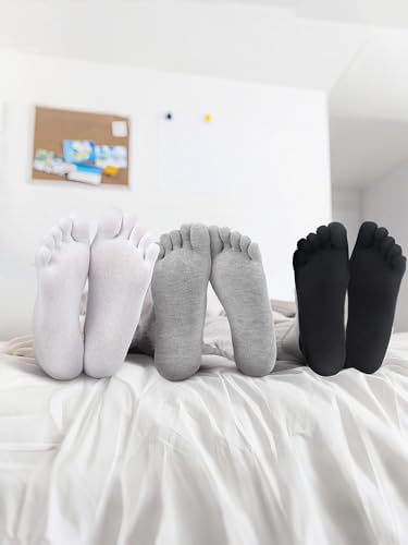 Image of Bencailor Women Toe Socks Cotton No Show Sock | 6 /12 Pairs Low-cut Socks with Toes Separated, Soft Breathable Cotton, Ankle Five-finger Sock for Running Athletic Daily Wear