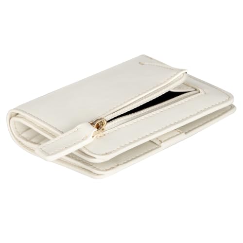 Image of Itslife Women's Rfid Blocking Small Compact Bifold Leather Pocket Wallet Ladies Mini Purse with id Window (Waxed Cream)
