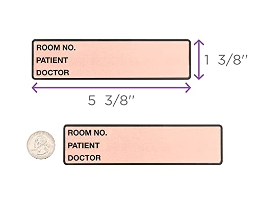 Image of Carstens Patient I.D. Adhesive Medical Chart Labels for 1.5 inch - 4 inch Ring Binder Spines - Pre-Printed Sticker Labels (Room No. / Patient /Doctor), 5 3 /8 inch x 1 3 /8 inch, Pink, Roll of 200