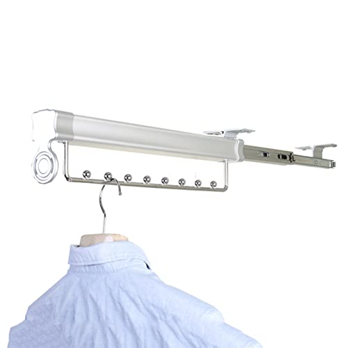 Barra de armario extraíble y riel de ropa extensible ajustable de 36Cm 7