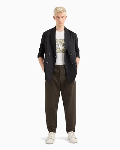 Armani Exchange Men's Stretch Cotton Jacquard Trouser with Cargo Pocket