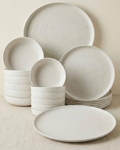 BRICARD Service Vaisselle Vertou 25 Pcs, Set De Table & Assiette Porcelaine – Service De Table 6 Personnes De Plates & Assiette Creuse, Bols – Vaisselle Et...
