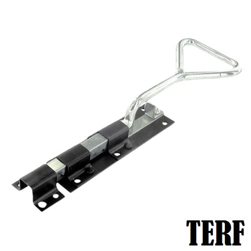 TERF® Heavy Duty Bow Handle Bolt 300mm (12 inch) Including Fixing Screw Bow Handle Drop Down Bolts Use for Garage Door Garden Gate Lock Shed - Image 4
