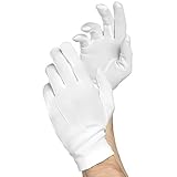 Santa White Cotton Gloves, 1 pair | Christmas Accessory