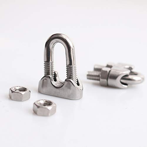 Cozihom 047111WCM6 16 Pack 1/4 Inch M6 Wire Rope Cable Clip Clamp thumb #4