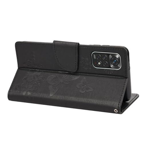 Étui à rabat noir avec support vidéo pour Xiaomi Redmi Note 11S et Note 11