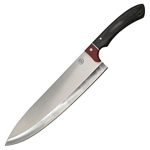 Prince of Scots 9 Inch Double Bevel Chef Knife with Pakkawood Quad Tang Handle Cover
