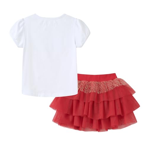 Image of Mud Kingdom Girls Tutu Skirt Set Cute 3D Flower 2 Piece Outfit
