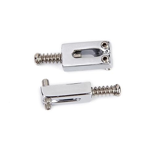 Levemolo 6pcs Silver Tremolo Bridge Saddles for Electric Guitar Parts Hard Copper Alloy 0.79 * 0.39 Inch Set