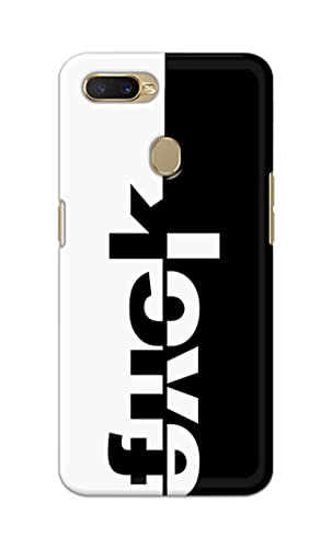 Image of PRINTFIDAA One Words Fukc Love Creative Art Innovative Wonderfull Printed Designer Hard Case for Oppo A7 / Oppo A5s / Oppo A12 / Oppo A11k / Oppo A12s / CPH1909 Back Cover -(e) RPM1003