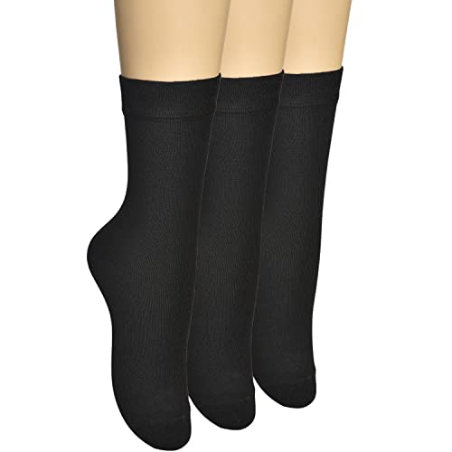 Women's Thin Rayon Dress Socks - Casual Color Crew Socks, Comfort Seam