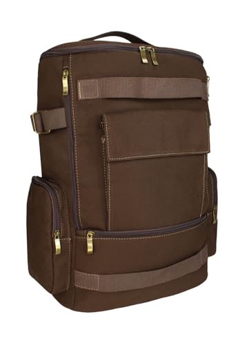 Lenna's Mochila De Lona Grande Masculina Feminina Comporta Notebook Casual e Viagens LE13 Marrom