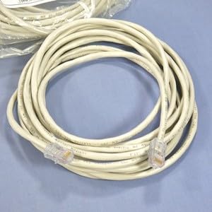 #US 52455-15S Gray Cat5 15ft Ethernet Cable Data Patch Cords Network 10-Pack