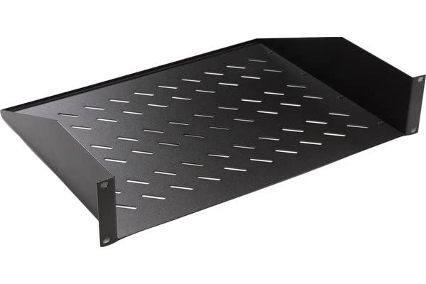 Etagère fixe 2U 2 pts prof. 550mm, noire, 30 kg
