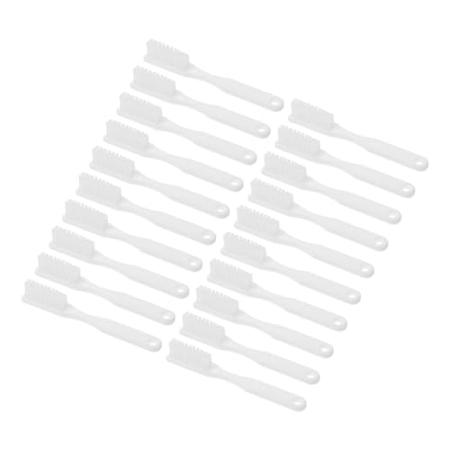 OATIPHO 20 Piezas cepillo de dientes pequeños cepillos de dientes de viaje cepillos de dientes pequeños de prisión mini cepillos de dientes cepillos de dientes a granel el plastico blanco