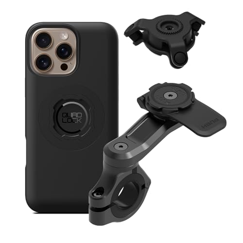 Quad Lock Motorcycle Handlebar Mount PRO Kit with Vibration Dampener and MAG Phone Case for iPhone 16 Pro Max