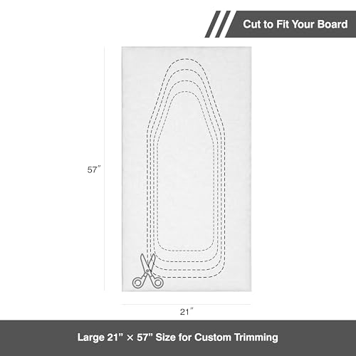 Image of Ironing Board Padding Only, Heavy Duty Standard Ironing Board Pad Replacement, Cut-to-Fit for Standard, Wide & Large Board Sizes up to 21 x 57 Inches