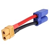 POENVFPO 2 szt. Kabel Przejściowy XT60 do EC5, Złącze Przewodu Silikonowego 12AWG z Końcówkami Wielokrotnego Użytku, do Samochodów RC Samoloty Łodzie 3,74 Cala