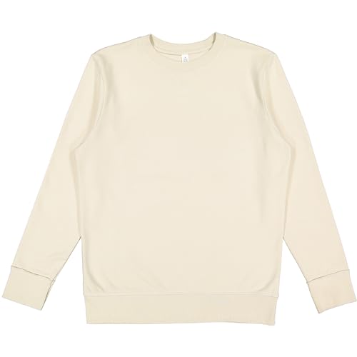 LAT Adult Vintage Wash Sweatshirt | Lightweight Fleece Crewneck, Washed Natural, L