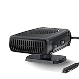 Blytra Calentador Coche 12V 200W, Calentador para Coche Encendedor 12V con Función Calefacción/Ventilación, Rápido Descongelador 360° para Coches y Furgonetas, Negro