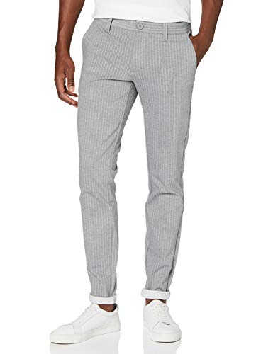 Only & Sons Onsmark Pant Stripe Gw 3727 Noos Pantalon, Mélange Gris Clair, 32/34 Homme