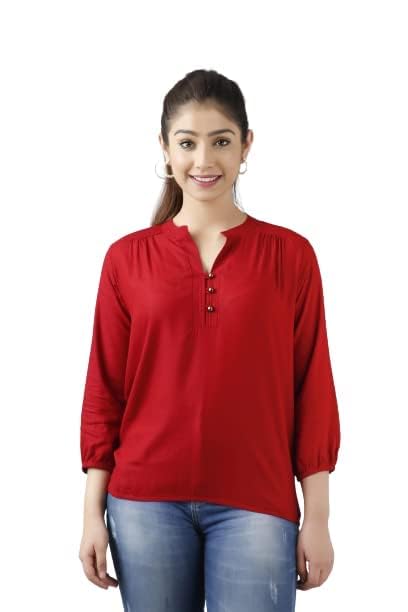 FAB STAR- LOOK GREAT FEEL GREAT.Women's Solid Rayon Regular Top | Stylish and Comfortable | Tops for Women | Tops for Women Stylish