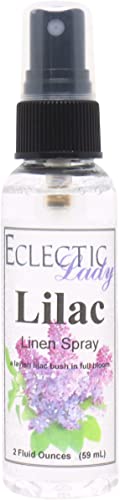 Lilac Linen Spray, 2 ounces - Eclectic Lady Sheet and Linen Spray - No Artificial Colors, Parabens, or Preservatives - Long-Lasting Scent for Bed, Fabric & Pillow