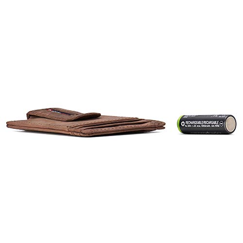 Image of Alpine Swiss RFID Dermot Money Clip Front Pocket Wallet For Men Leather Hampton Collection Nubuck Tan