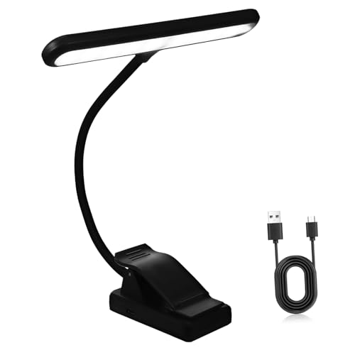 Kisangel Cordless Piano Lamps Led Reading Lamp 27 Led Indicator 6 Brightness Levels Clip on for Book Light Eye Protection