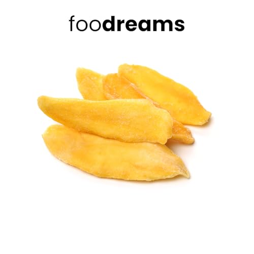 Foodreams Mango Streifen getrocknet Fancy – Premium Qualität, naturbelassen, ungezuckert & ungeschwefelt, aromatisch & fruchtig, vegan (500g)