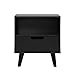 Walker Edison Raelyn Mid-Century Modern 1-Drawer Nightstand, 20 Inch, Black