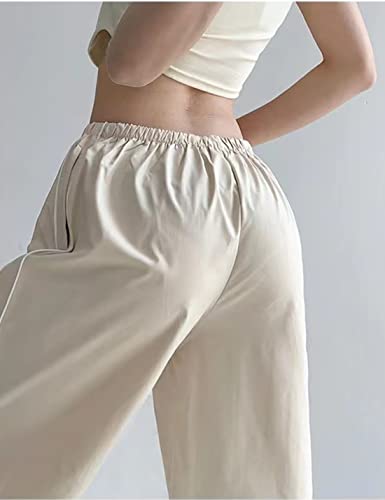 Shebote Womens Parachute Pants Wide Leg Baggy Pants Y2K Elastic Waist Jogger Sweatpants Track Pants Streetwear