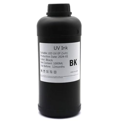 1000mlCNI3200 LED I1600 TX800 XP600 L800 L1800 L805 DX5 DX7 PrinThead\tg܂̓n[hCNJ[gbWgpďCv^[gp(1000ml-soft-BK)