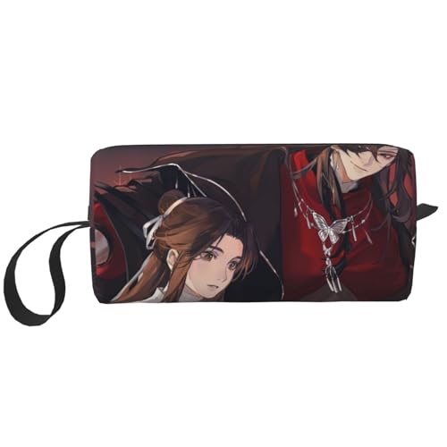 For 天官賜福 花城 謝憐 謝怜(12) 化粧ポーチ メイクボックス 化粧品収納 コスメポーチ 洗面用具 収納ケース トラベルバッグ バニティー 手提げ 便利 大容量 出張 旅行用 自宅用 キャラクター 6*9*20cm