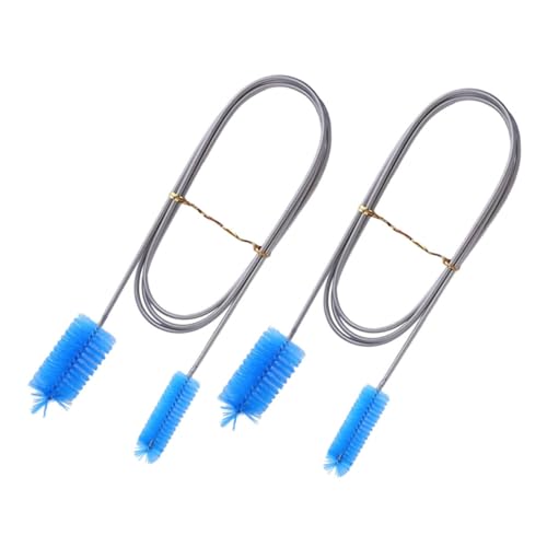 Anneome Fish Tank Cleaning Brush Set 2pcs Double End Hose Brush Water Brush Spring for Aquariums