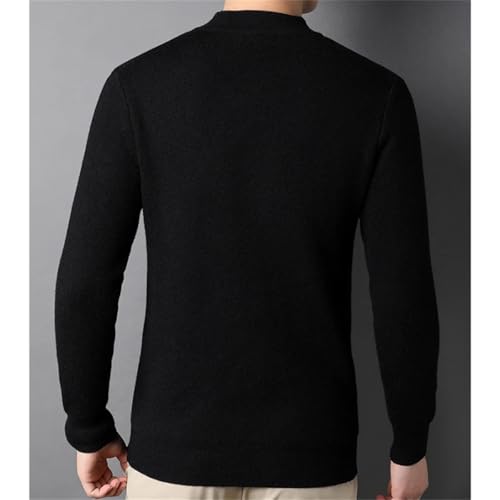 Men Autumn Winter Solid Color Half High Collar Bottoming Sweater Casual Knitting Top Jumpers Pullover2