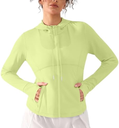 BRXL Women's UPF 50+ Sun Protection Athletic Cropped Hoodie Jacket Full Zip Ligh