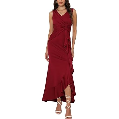 Long Elegant Black Formal Dresses for Women Wedding Guest Dresses for Women，2XL Cover