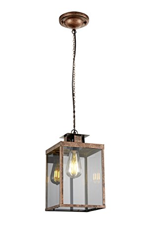 Preisvergleich Produktbild Trio Leuchten Pendelleuchte Elsa, kupfer antik, Glas klar 302600162