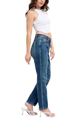 Judy Blue High Waist Rigid Magic Non Destroy Straight Jeans, Inseam 30"3