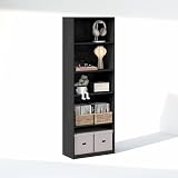 SLIM & SPACE-SAVING: This cd rack features a tall, narrow design that fits neatly in living rooms, bedrooms, or home offices, offering vertical storage without taking up much floor space.