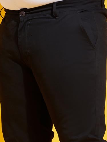 Image of Bigbanana Plus Size Men's Regular Fit Solid Trousers