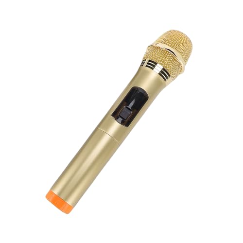 Jiawu Microfono Wireless, Microfono Dinamico 2.4G con Ricevitore USB e Accoppiamento Automatico, Portata 20 M, Riproduzione Vocale Chiara, con Adattatore da 6,35 Mm a 3,5 Mm