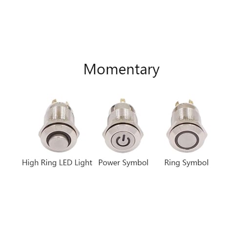 Bouton métallique 12mm 5V LED blanche étanche avec interrupteur autobloquant - 3
