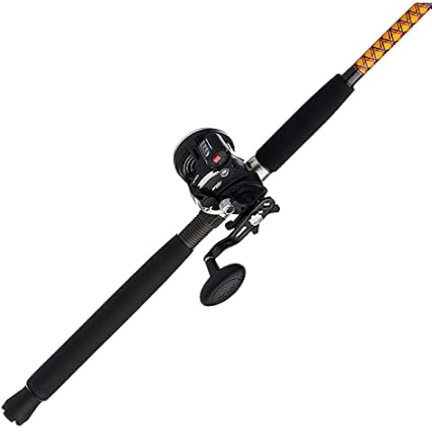 Ugly Stik Bigwater Casting Fishing Rod & Penn Rival Level Wind Conventional Reel Combo, Black/Red/Yellow Cover
