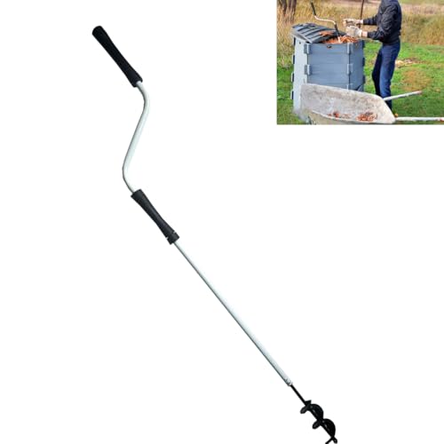 Compost Aerator Tools, 110CM Length Compost Turner Iron Composting Accessories - Manual Turners for Compos Bins and Garbage Decomposition, Rustproof and Durable