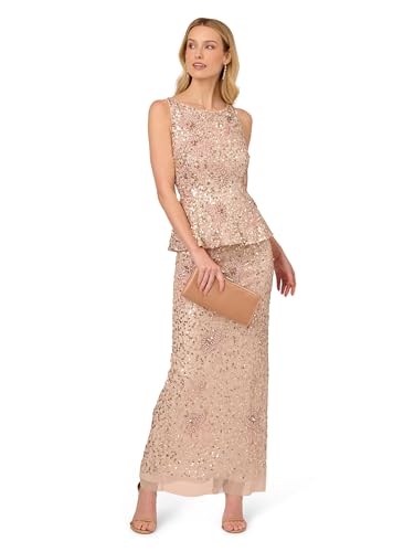 Image of Adrianna Papell Women's Beaded Peplum Long Dress
